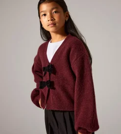 Name It Cardigan - Strik - NkfRina - Burgundy/BLACK BOW