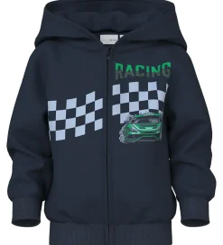 Name It Cardigan m. Hætte - NmmVoltinus - Navy Blazer/Racing