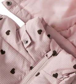 Name It Dynejakke - NmfMonday - Violet Ice m. Hjerter