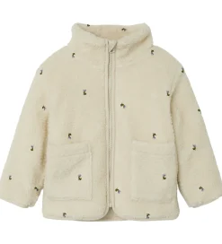 Name It Fleecejakke - Teddy - NmnMagot - Fog/Flower