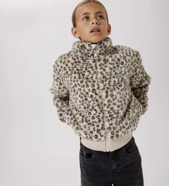 Name It Jakke - Imiteret Pels - NkfMila - Oxford Tan/Leo