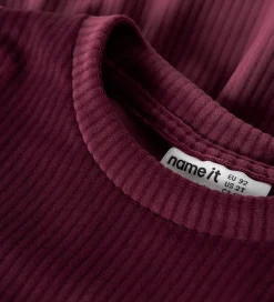 Name It Kjole - NmfVeloa - Velour - Burgundy