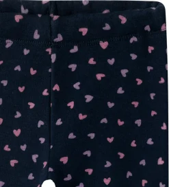 Name It Leggings m. Fleece - NmfDavina - Dark Sapphire/Heart AOP