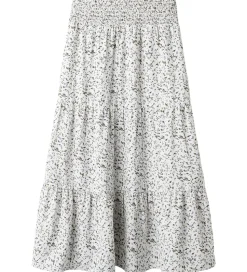 Name It Nederdel - NkfJolly - Maxi Skirt - Star White m. Blomste