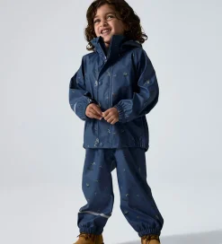 Name It Regntøj m. Seler - NmmDry10 - Vintage Indigo m. Print