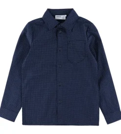 Name It Skjorte - NkmVilfred - Navy Blazer/Dot Kentucky Blue