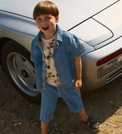 Name It Skjorte k/æ - Hør/Bomuld - NmmPeter - Mørkeblå Denim