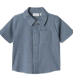 Name It Skjorte k/æ - NbmHelmar - Blue Mirage