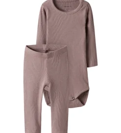 Name It Sæt - Body l/æ/ Leggings - Deauville Mauve/DEAUVILLE MA