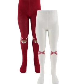 Name It Strømpebukser - 2-pak - NmfVichristmas - Jester Red/Clou