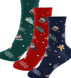 Name it Strømper - 3-pak - NknVismas - Jester Red/Navy Blazer +