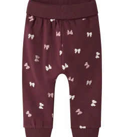 Name It Sweatpants - NbfVimone - Burgundy/Bow