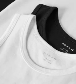 Name It Undertrøje - Noos - NkmTank - 4-pak - Sort/w/ 2 x Bright