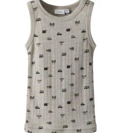 Name It Undertrøje - Uld - Rib - Nacreous Cloud/Small cars