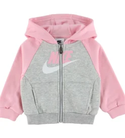 Nike Sweatsæt - Soft Pink/Gråmeleret