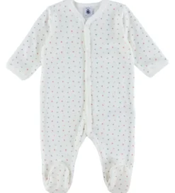 Petit Bateau Natdragt - 2-pak - Hvid/Rosa m. Hjerter/Striber