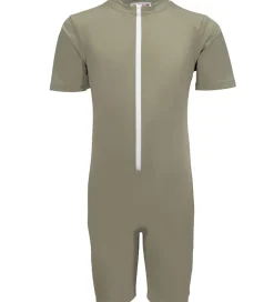 Petit Crabe Badeheldragt - Noe - UV50+ - Olive m. Kirsebær