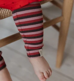 Petit Piao Leggings - Rib - Modal - Biking Red Multistripe