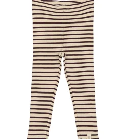 Petit Piao Leggings - Rib - Modal - Dark Grape/Off White