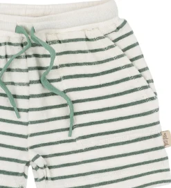 Petit Piao Sweatshorts - Frotté - Pocket - Off white/green