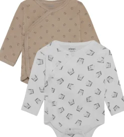 Pippi Baby Slå-om Bodyer l/æ - 4-pak - Rainy Day