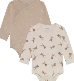 Pippi Baby Slå-om Bodyer l/æ - 4-pak - Flint Stone
