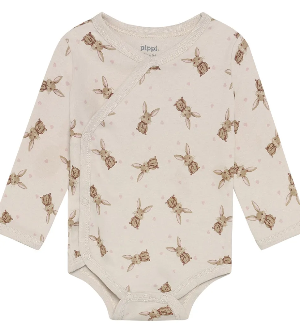 Pippi Baby Slå-om Bodyer l/æ - 4-pak - Violet Ice