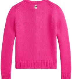 Polo Ralph Lauren Cardigan - Uld - Colge Pink m. Broderier