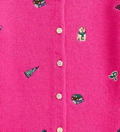 Polo Ralph Lauren Cardigan - Uld - Colge Pink m. Broderier