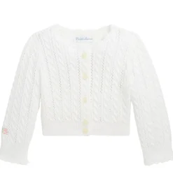 Polo Ralph Lauren Cardigan - Cropped - Strik - Deckwash White