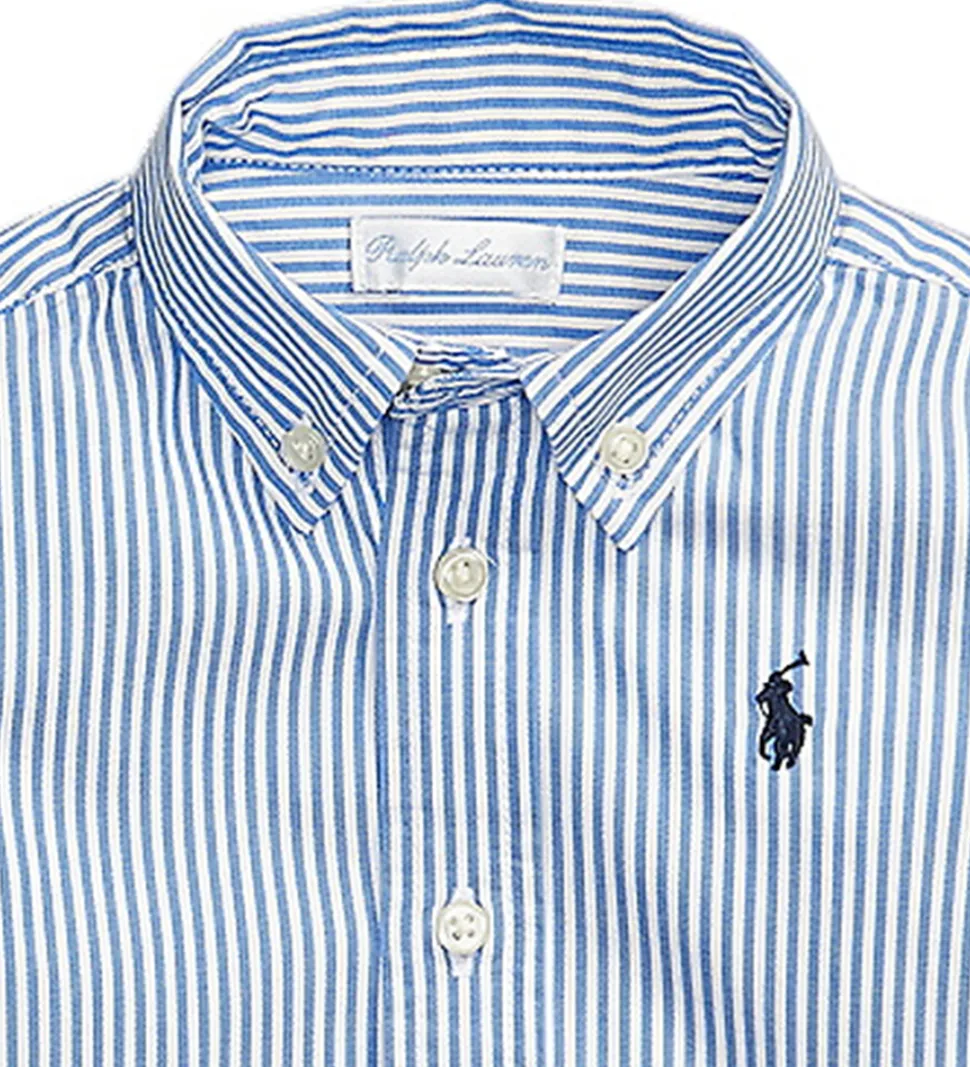 Polo Ralph Lauren Skjorte - Slim Fit - Blå/Hvidstribet
