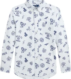 Polo Ralph Lauren Skjorte - Hvid/Lyseblåstribet m. Navy