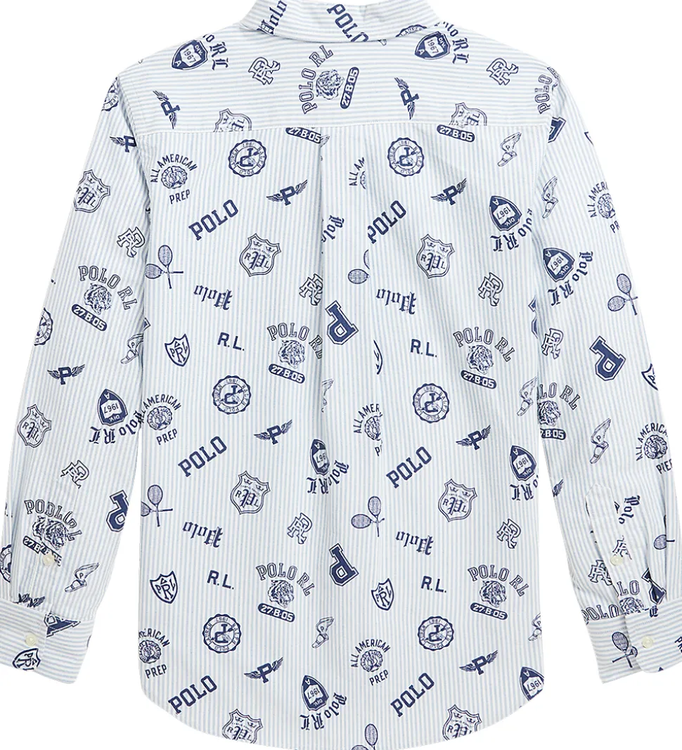 Polo Ralph Lauren Skjorte - Hvid/Lyseblåstribet m. Navy