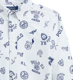 Polo Ralph Lauren Skjorte - Hvid/Lyseblåstribet m. Navy