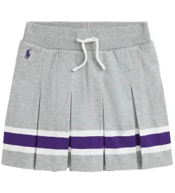 Polo Ralph Lauren Tennisnederdel - Gråmeleret m. Lilla/Hvid