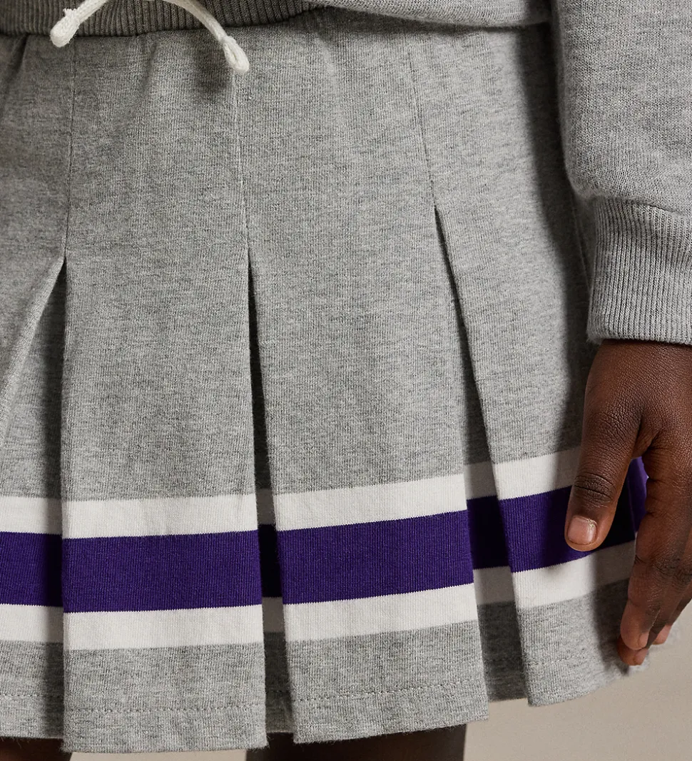 Polo Ralph Lauren Tennisnederdel - Gråmeleret m. Lilla/Hvid