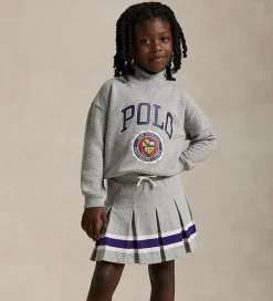 Polo Ralph Lauren Tennisnederdel - Gråmeleret m. Lilla/Hvid