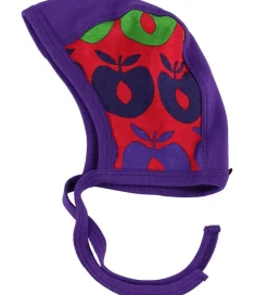 Småfolk Babyhjelm - Rød/Lilla m. Multi æbler