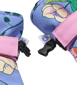 Småfolk Luffer - Purple Delight m. Fugle/Blomster