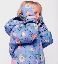 Småfolk Luffer - Purple Delight m. Fugle/Blomster