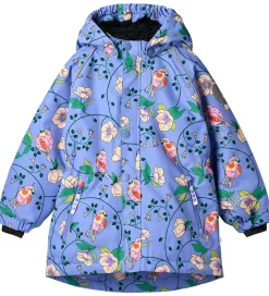 Småfolk Vinterjakke - Purple Delight m. Fugle/Blomster