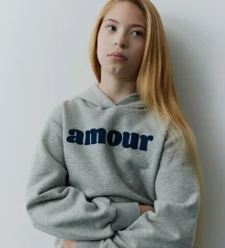 Sofie Schnoor Girls Hættetrøje - Simona - Gråmeleret m. Print