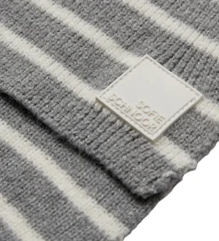 Sofie Schnoor Tørklæde - Strik - Lailasy - Gråmeleret m. Striber