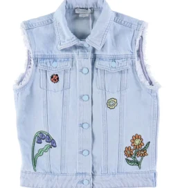 Stella McCartney Kids Denimvest - Lyseblå m. Broderi