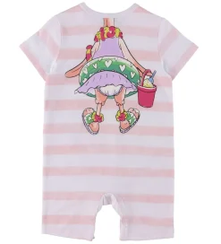 Stella McCartney Kids Sommerdragt - Hvid/Rosastribet m. Flamingo