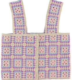 Stella McCartney Kids Top - Cropped - Hæklet - Sand/Lilla/Blå/Ro