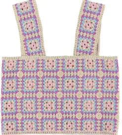 Stella McCartney Kids Top - Cropped - Hæklet - Sand/Lilla/Blå/Ro