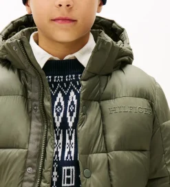 Tommy Hilfiger Dynejakke - Matt and Shine - Pewter Green