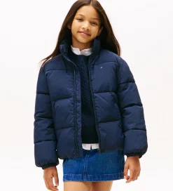 Tommy Hilfiger Dynejakke - Dark Night Navy m. Logo