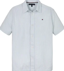 Tommy Hilfiger Skjorte - Seersucker - Breezy Blue White Stripe